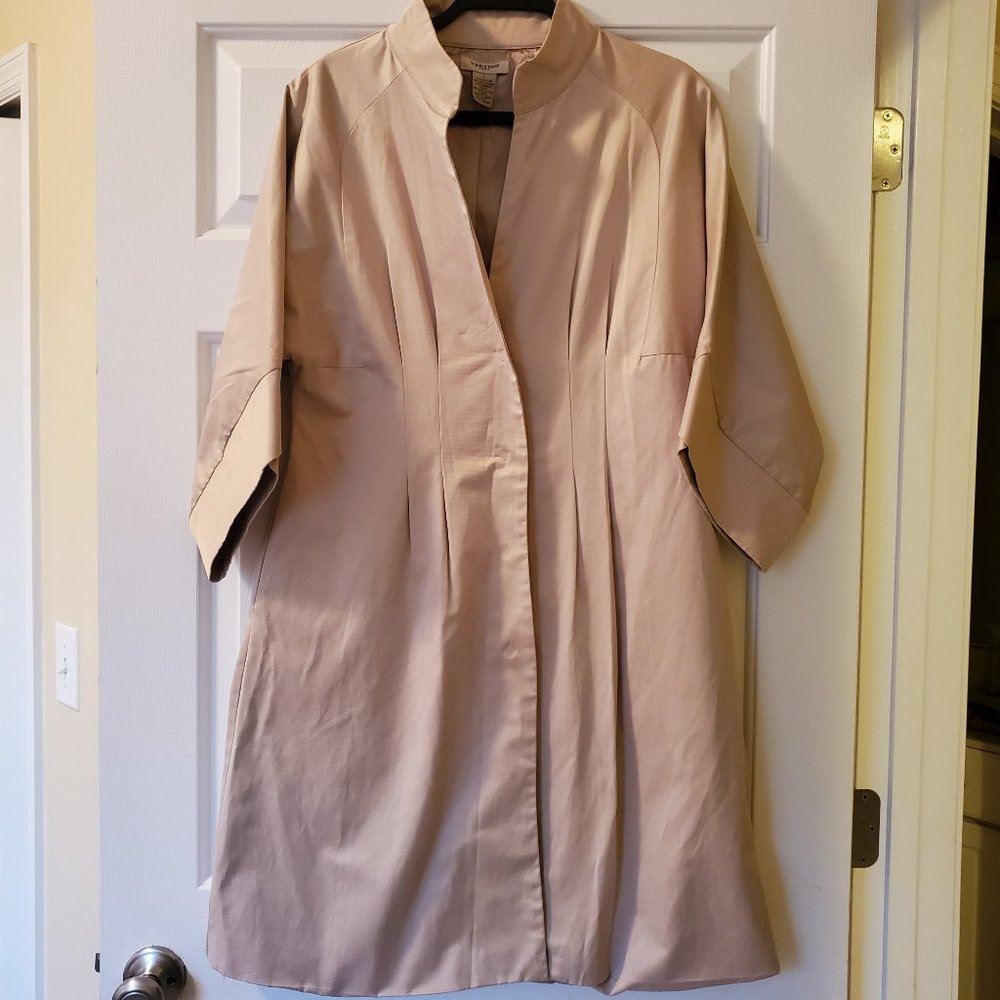 Vertigo Paris Cream Long Coat Jacket with  Snap Front Size L